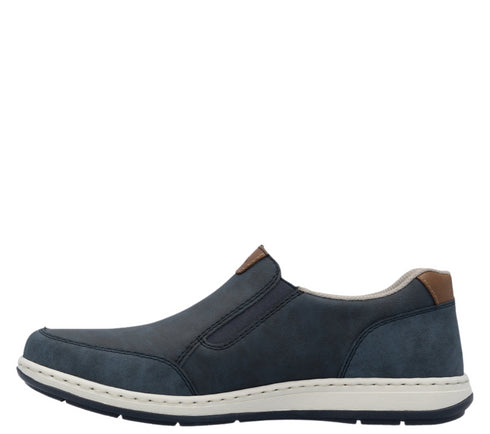 Pantofi casual, barbati, RIEKER, 17381-14, bleumarin, piele ecologica